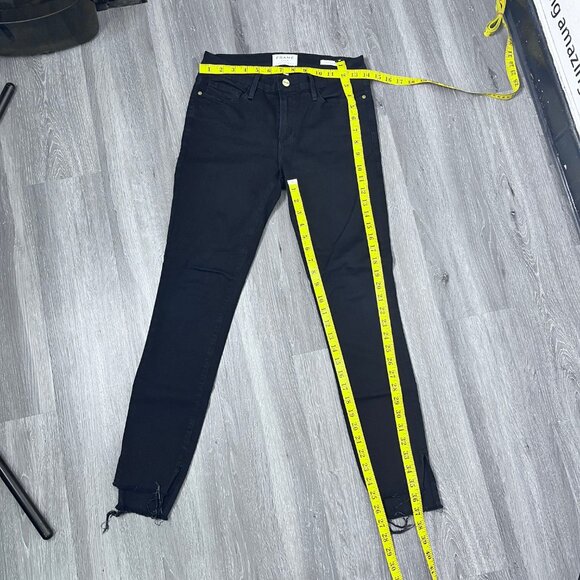 Frame Denim Le Skinny De Jeanne Unfinished Hem Sz 28 - Picture 12 of 14